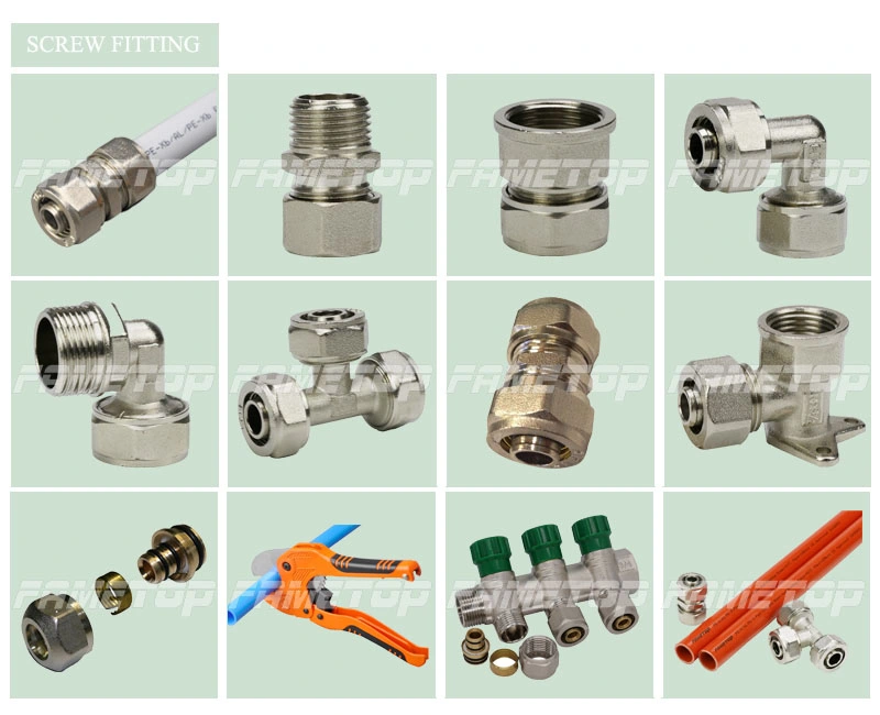 Brass Press Fitting for Pex-Al-Pex Multilayer Pipe Under German Standard