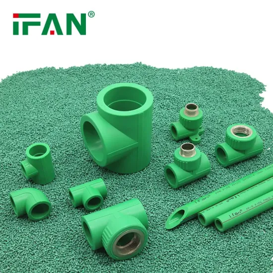 Ifan PPR raccord en plastique plastique vert couleur 20-110mm douille té coude tuyau d'eau raccords PPR