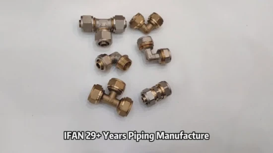 Commerce de gros Ifan PN25 connecteurs Pex raccord de compression en laiton argenté pour l'eau