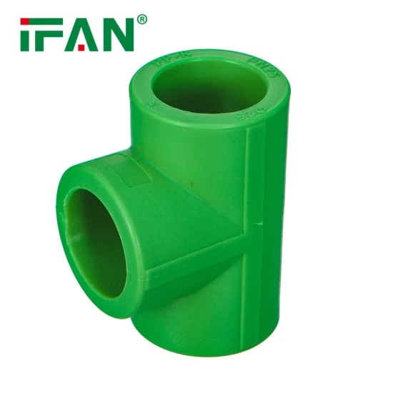 Taille verte de couleur de garnitures de tuyaux d'Ifan PPR 20mm - garnitures de pièce en t de 110mm PPR